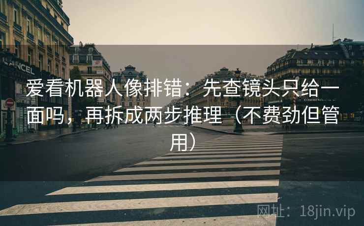 爱看机器人像排错：先查镜头只给一面吗，再拆成两步推理（不费劲但管用）