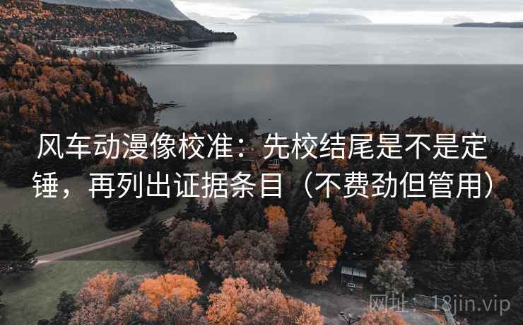 风车动漫像校准：先校结尾是不是定锤，再列出证据条目（不费劲但管用）